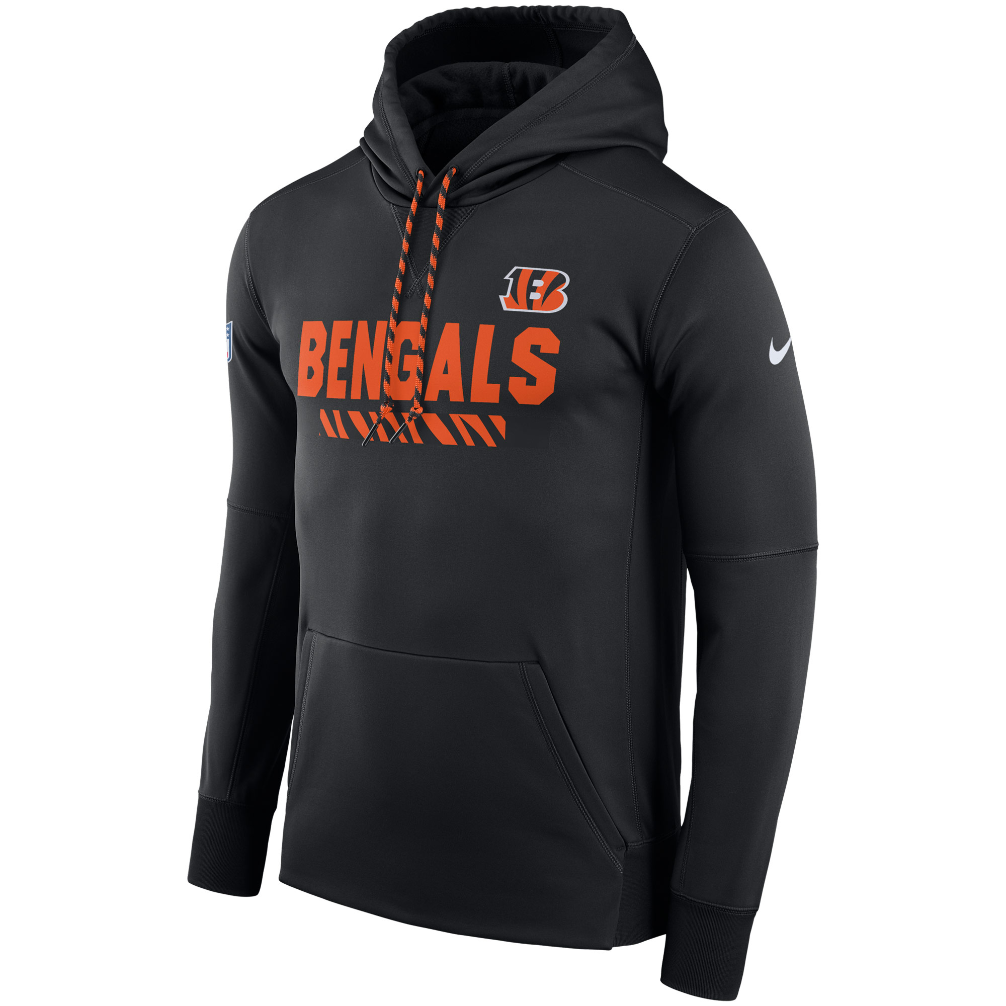 NFL Men Cincinnati Bengals Nike Black Sideline ThermaFit Performance PO Hoodie->cincinnati bengals->NFL Jersey